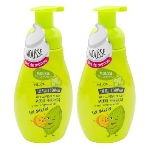 The Fruit Company Pack 2 Jabones de Manos Mousse – Aromas Frutales Sandía, Melón, Fresa Nata y Coco – Limpieza e Hidratación con Aloe Vera – Piel Suave y Perfume Afuera (MELÓN)