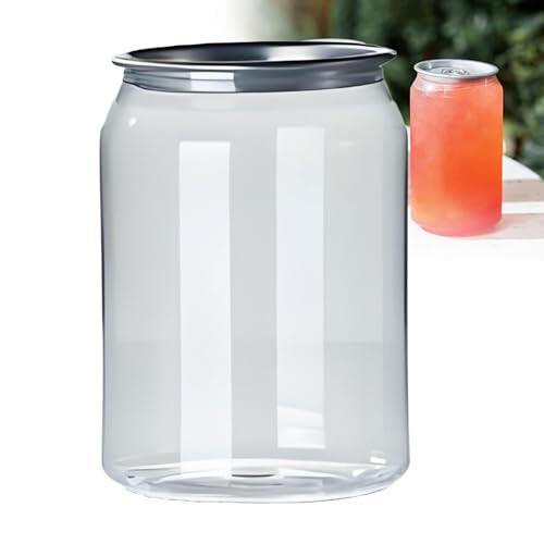 Paquete de 200 botellas desechables de PET a prueba de fugas con tapas de latas de aluminio, vasos sellables transparentes compatibles con máquina de sellado de latas para Boba, jugo, café helado, 900