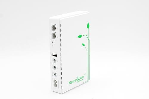 Master U-Power Mini UPS SAI 7.4V 6400mAh 36W – Batería de Respaldo para Router WiFi, Módem y Cámaras IP – Salidas USB/DC/PoE 5V 9V 12V 15V 24V – Protección contra Cortes de Luz