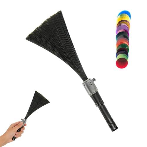 Kit de inicio de pinceles de luz de 11.4 pulgadas, pinceles de pintura ligera con 12 filtros de color, linterna de 1300 lúmenes, fibra óptica negra ultrafina de 0.25 mm, para fotografía creativa