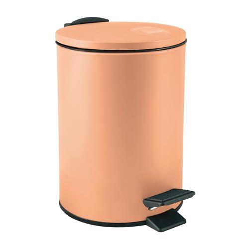 Spirella - Papelera con pedal Adelar 3L - Diseño moderno - 16,8 x 16,8 x 25 cm - Color melocotón mate - Tapa antiolores - Ideal para cocina y baño - Material duradero