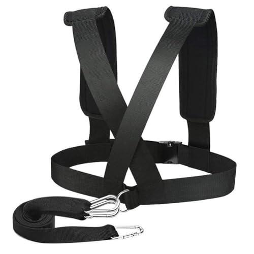 UTTASU Arnés de trineo para entrenamiento de resistencia, cintura ajustable (33.1-45.7 pulgadas), hombreras anchas, cuerda de tracción de 5.5 pies, ideal para fútbol, baloncesto y entrenamientos de