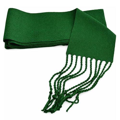 Genérico Fajines con Flecos para Traje Regional para Adulto y Niños, 50% Algodón 50% Acrílico, Fajas Fiestas, Peñas, Trajes Festivos, Disfraces, Carnaval (Verde, 12 x 240 cm (Adulto))