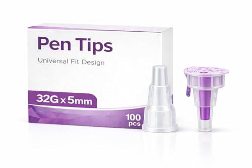 Puntas desechables estériles 32G (0,23 x 5 mm) – 100 unidades, envasadas individualmente, universalmente compatibles, para laboratorio, industria y aplicaciones cosméticas