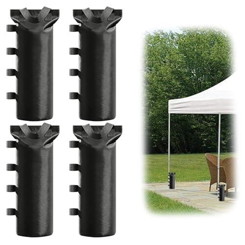 Rainway 4 sacos de arena para tienda y pabellón, bolsa de arena negra con peso de tela Oxford 600D, con revestimiento de PVC impermeable, 22 x 50 cm, bolsa de arena para camping, jardín, fijación al
