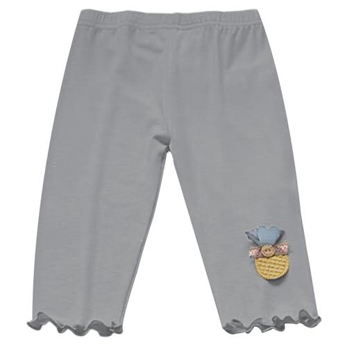 Genérico Pantalon Marron Niña Pantalones Veraniegos para Niñas Leggings Elásticos Cómodos Transpirables Ligeros para Uso Diario Infantil (Grey, 3-4 Years)