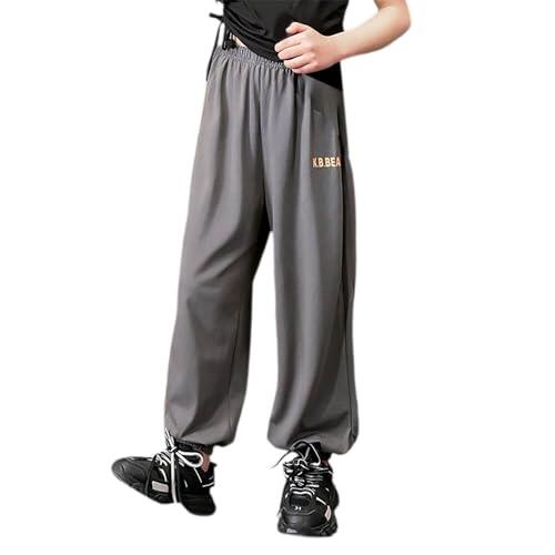 Genérico Pantalon Chandal Niña Pantalones Deportivos Casuales para Niñas con Cintura Elástica y Puños en Tobillos Ropa Cómoda Diaria Escolar (Dark Gray, 7-8 Years)