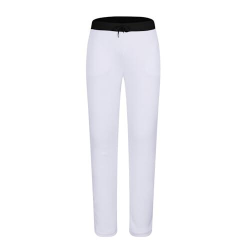 Genérico Pantalon Rojo Niño Pantalones Deportivos Casuales para Niños con Cintura Elástica Cómoda Ropa Juvenil Infantil (White, 15-16 Years)
