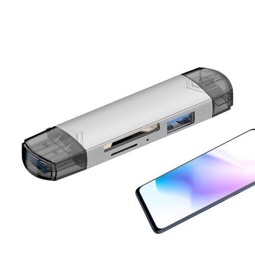 Generisch Lector de tarjetas para teléfono - unidad USB | USB Recordatorios Pegar - Lector de tarjetas externo portátil, organizador de datos multifuncional para teléfonos móviles, ordenadores