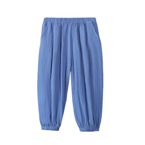 Pantalones Chandal Niño Pantalones Exteriores con Cintura Elástica Ropa Deportiva Ligera Transpirable para Juego Verano Niños (Blue, 8-10 Years)