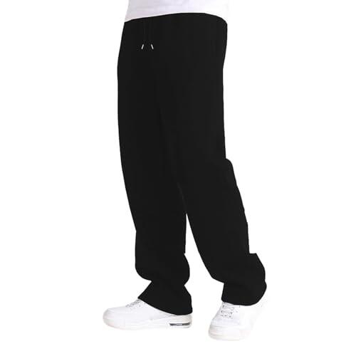 Genérico Pantalon Niño 3 Años Pantalones Deportivos Holgados con Cintura Elástica y Bolsillos para Niños y Niñas Estilo Informal Pierna Recta Abierta (Black, 11-12 Years)