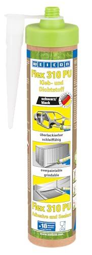 WEICON Green Tube Flex 310 PU 280 ml Adhesivo elástico de poliuretano y sellador fuerte adherencia 100% cartucho de cartón reciclable reutilizable negro
