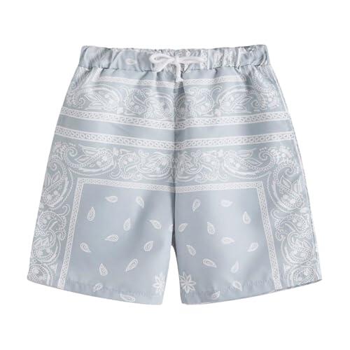 Pantalones Vaqueros Rojos Niño Pantalones Cortos Elásticos para Niños Ropa Deportiva de Verano Cómoda y Transpirable para Juego Informal y Actividades Diarias (Light Gray, 5-6 Years)