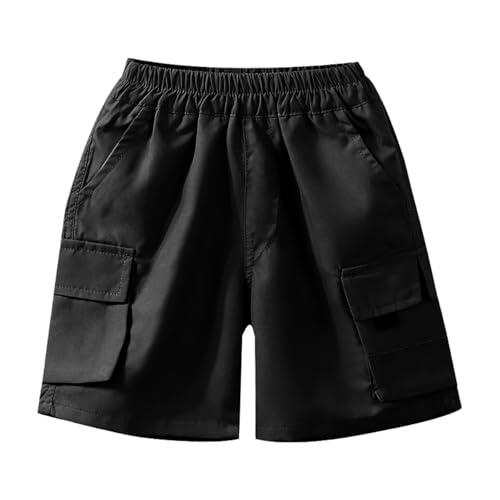 Pantalones Cortos De Tenis Niño Pantalones Cortos Verano Moda Bebé Niño Ropa Casual Ligera Comodidad Calidad Diseño Estilo Juego Diario Prendas (Black, 7-8 Years)