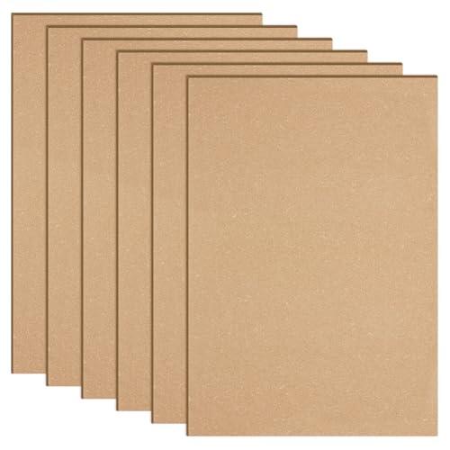 BENECREAT - Juego de 6 hojas de refuerzo de piel, 420 x 297 mm, espesador de bolsa de 0,8 mm de grosor, color Tan, inserto de fondo para bolso, mochila forros, bricolaje y muebles