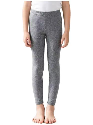 LiiYii Niñas Pantalones Ropa interior Térmica Intima Compresión Leggings Térmicos Lencería Pantalones Calientes Invierno Medias Medias Térmicas con Elástico Sportswear, gris oscuro, 13-14 años
