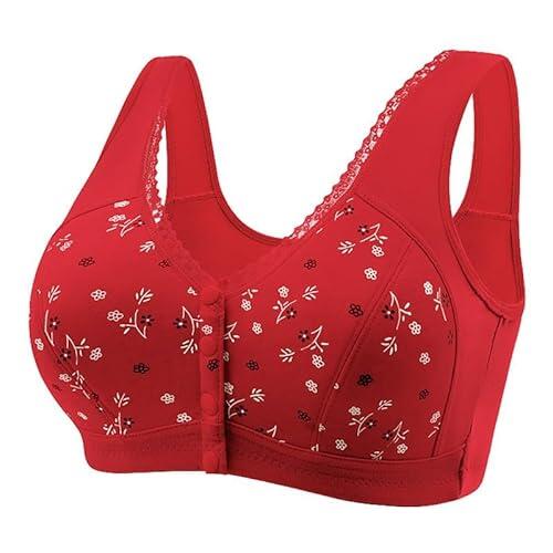 Ropa Embarazada Mujer Botones Frontales, Copas Moldeadas, Correa de Hombro Ajustable, Talla Grande Esclava Traje Mujer, rojo, M