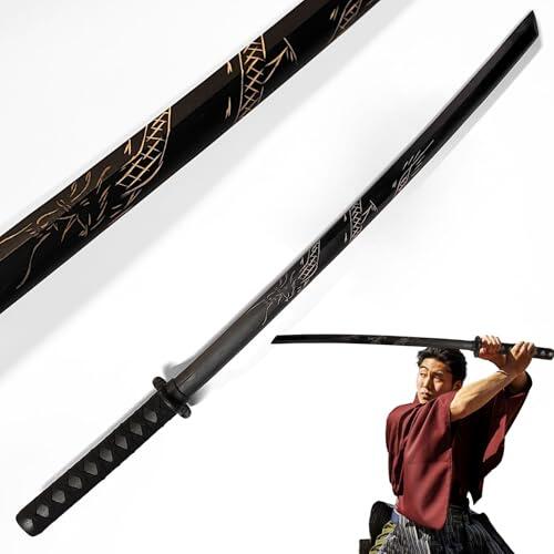 Bokken de Madera con Diseño de Dragón – Espada Japonesa de Entrenamiento 98 cm – Bokuto para Artes Marciales, Ligero y Resistente