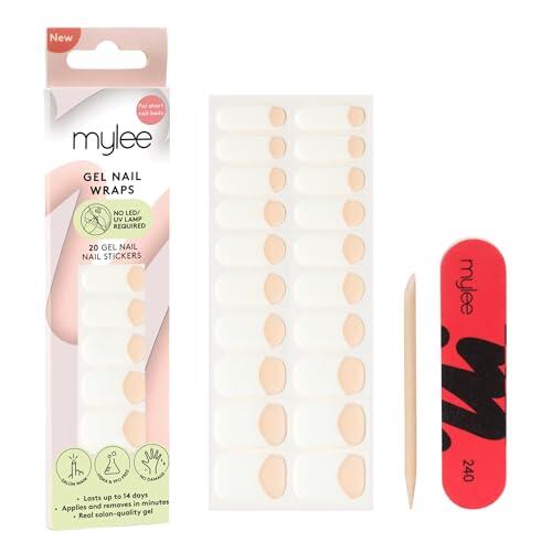 Mylee Gel Nail Wraps – Adhesivos de gel pre-curado para una manicura instantánea, Sin lámpara, sin desconchones, acabado brillante, Larga duración, Fácil de aplicar, vegano y libre de crueldad animal