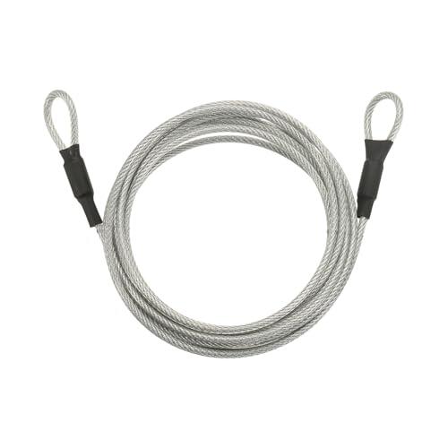 PATIKIL Candado de cable de seguridad (1/8 pulgadas de diámetro, 10 pies, transparente) recubierto de vinilo, acero galvanizado, cuerda de alambre flexible, cable de seguridad para equipaje con doble