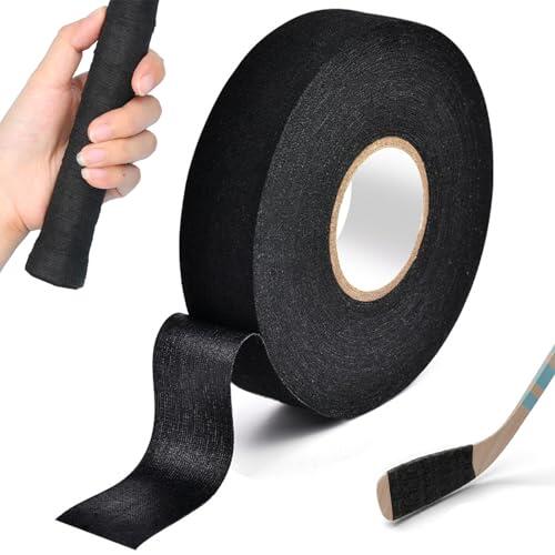 Dmrbiy Grip Tape, 25 M X 25 MM, Cinta Antideslizante, Cinta De Hockey, Adecuado para Deportes como Hockey sobre Hielo, Golf, Tenis Y Bádminton, Mejora La Fuerza De Agarre (Negro)