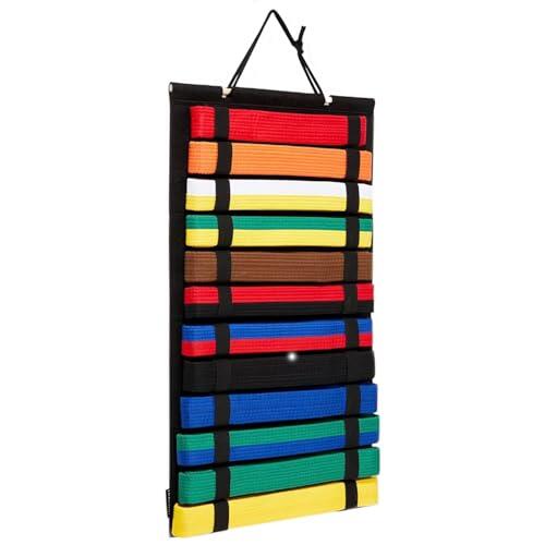 Estante De Exhibición Para Cinturón De Karate - Soporte De Almacenamiento De Fieltro Para Cinturón De Lucha De 24,61x13,58 Pulgadas Para Pared | Accesorio Para Estudiantes De Artes Marciales, Estante
