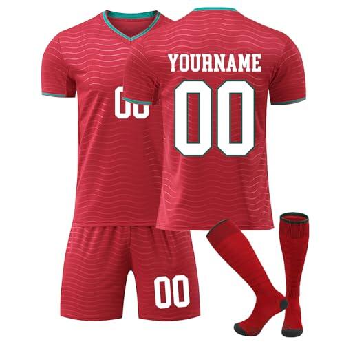Camiseta de Fútbol Copa Mundial 2026 Personalizadas para Hombres y Niño, Copa Mundial equipación Fútbol DIY Nombre Número con Conjunto Top Pantalón Corto y Calcetines Regalo de Futbol