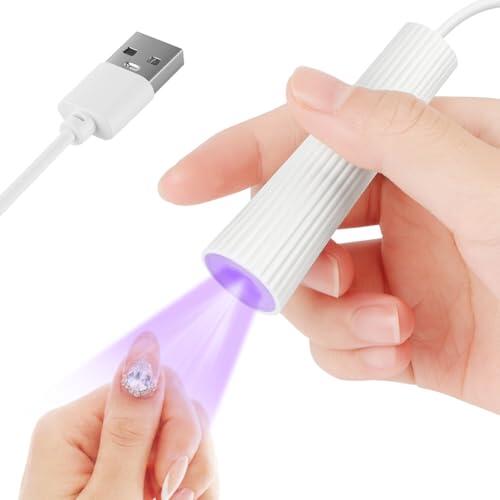 Alaoo Lampara Uñas Semipermanentes, Mini Lámpara de Uñas UV,Secador Uñas Portátil et Recargable para Secado Rápido (B)