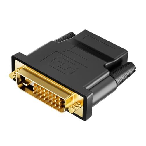 Ticenpe Adaptador DVI a HDMI, adaptador DVI-D macho a HDMI hembra adaptador 1920 x 1200 1080P, conversión bidireccional DVI (24+1) a HDMI convertidor para PC, monitor, portátil, televisor, proyector