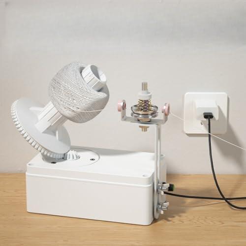 Bobinadora de hilo, bobinadora de lana eléctrica alimentada por USB con velocidad ajustable, máquina automática de bobinado de bolas de hilo, adecuada para entusiastas del tejido (versión de alta