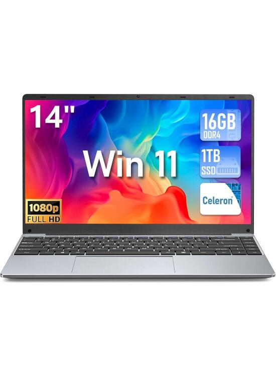Ordenador Portatil, N5095 (hasta 2,9 GHz), 16GB RAM 1TB SSD Win11 Pro 14.1" IPS FHD 1920 * 1080 PC Portatil, Convertible 180° Laptop Mini HDMI, DC, WiFi, Bluetooth 5.0