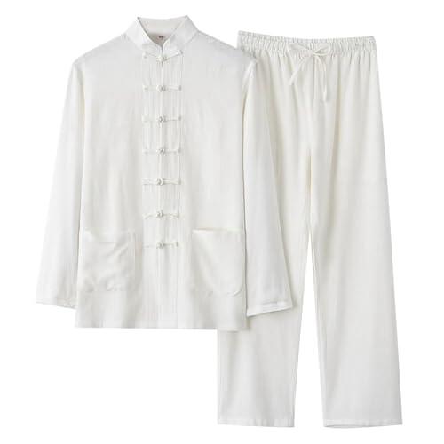 Uniforme Tradicional de Tai Chi Unisexo Chino Art Marciales Chaqueta Camisa de Lino Hombre Verano Tradicional Uniforme Traje Tang Ropa Exterior Wushu Mujeres Traje Estilo