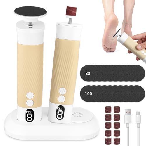 Lima Electrónico Pies Durezas, Pedicura Profesional para Pies con 30 Discos de Repuesto, Lima Electrico Callos Eliminar Limador de Durezas Pedicura Electrico Quita Callos