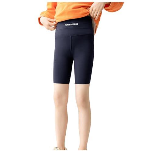 Pantalones Cortos Rojo Niña Pantalones Cortos de Verano para Niñas con Diseño de y Cintura Alta Transpirables para Yoga y Actividades Diarias (Grey, 9-12 Years)