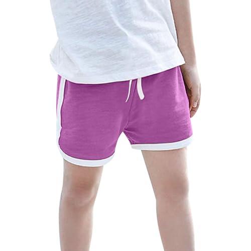 Pantalon Corto Chandal Rojo Niña Pantalones Cortos Casuales De Verano para Niñas Adolescentes con Diseño Liso Y Versátil para Deporte Playa Vacaciones Y Uso Diario (Purple, 10-11 Years)