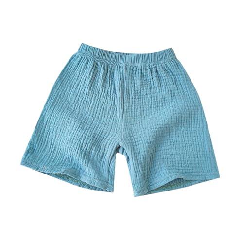Pantalones Cortos Niña Gimnasia Pantalones Cortos Transpirables de Algodón para Niña Moda Casual Verano Comodidad Diaria (Sky Blue, 6-7Years)
