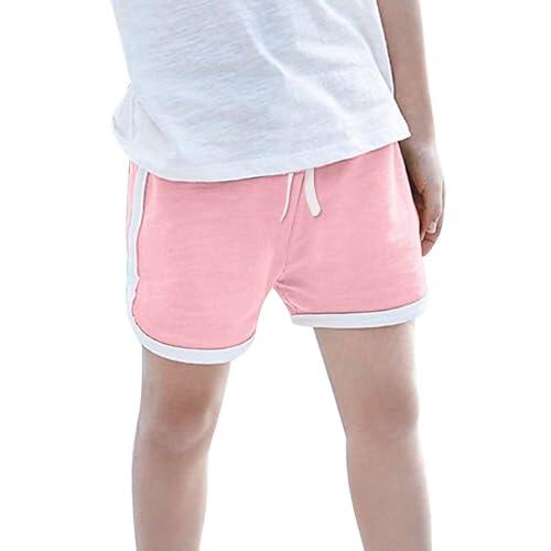 Pantalones Cortos Rojo Niña Pantalones Cortos Casuales De Verano para Niñas Adolescentes con Diseño Liso Y Versátil para Deporte Playa Vacaciones Y Uso Diario (8-9 Years)