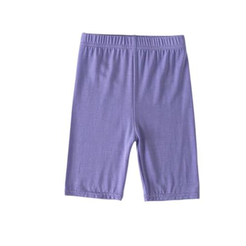 Pantalones Cortos Niña 12 Años Pantalones Cortos y Transpirables para Niñas con Cintura Elástica Verano Cómodos Casuales (Purple, 6-7 Years)