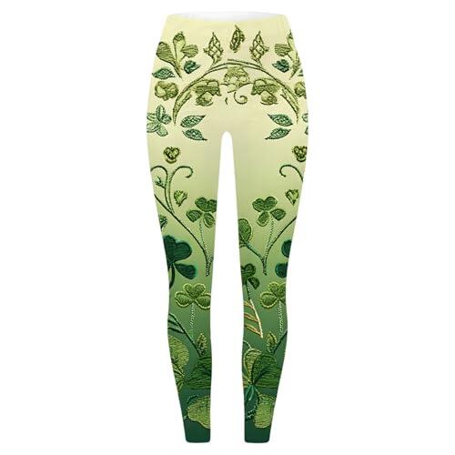 Leggings para el Día de San Patricio para mujer, mallas de trébol de duende del Reino Unido, novedosos pantalones de yoga con gráficos divertidos para correr, gimnasio, leggings para mujer, pantalones