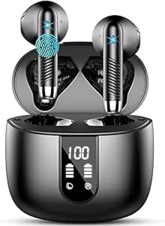 Auriculares Inalámbricos Bluetooth 5.4, 2026 Auriculares Bluetooth con HiFi Estéreo, 56H HD Mic Cascos Inalambricos Bluetooth con Reducción de Ruido, USB-C, Control Táctil, IP7 Impermeable Audifonos