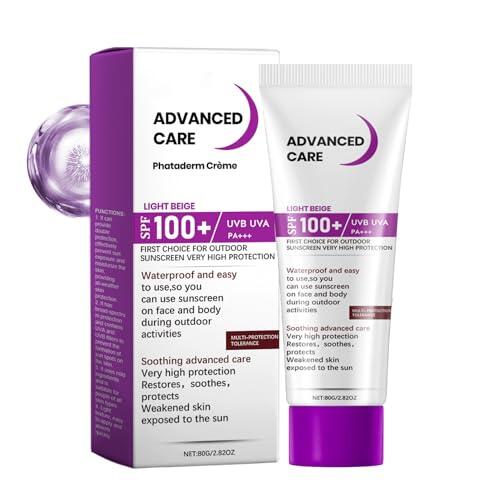 Sunscreen SPF 100 - Sunscreen SPF 100 - Protección solar para cuerpo y cara, bloqueador solar fuerte - Anti-envejecimiento, protección UV, no graso, crema de protección solar hidratante