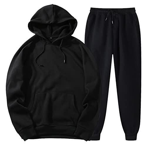 Generisch Chándal para hombre, conjunto de tracksuit para mujer, con cremallera holgada, sudadera con capucha y pantalones de chándal, chándal deportivo, 2 piezas, traje de ocio, hip hop Y2K, ropa de