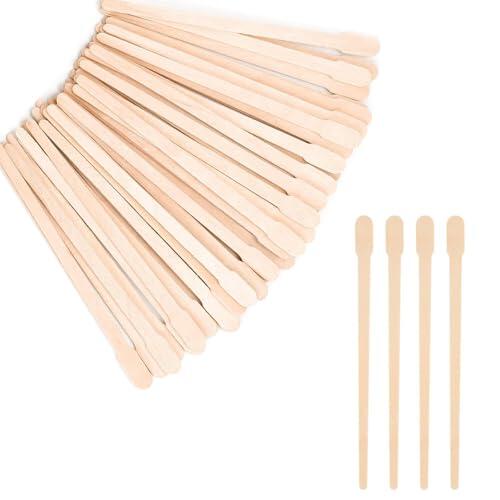 SWYZOR 200 Piezas Espátulas de Madera para Depilación y Tratamientos de Belleza, Palitos Aplicadores de Cera Naturales, Suaves y Desechables para Cejas, Labios, Rostro - Ideal para Salón y Hogar