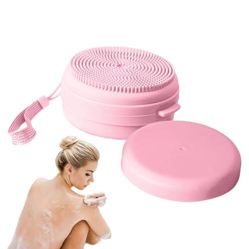 Esponja de silicona | Cepillo de limpieza facial y corporal con depósito de jabón,Exfoliador de Ducha de Silicona - Para Pieles Sensibles y Todo Tipo de Piel, Uso en Baño e Higiene Personal