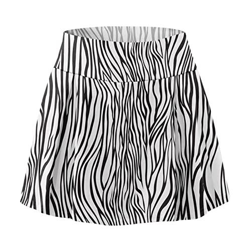 Skort - Falda corta para mujer de verano, cintura alta, pantalones cortos para deporte, entrenamiento, yoga, pilates, falda con pantalones debajo, ropa cómoda para yoga y pilates, línea A, opaca