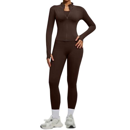 Conjunto Deportivo Mujer 2 Piezas Leggins y Top Yoga Conjunto Chandal Verano Secado Rápido Ropa Deportiva Dos Piezas Abrigo y Leggings 3D Anticeluliticos Cintura Alta Conjuntos Deportivos Gimnasio
