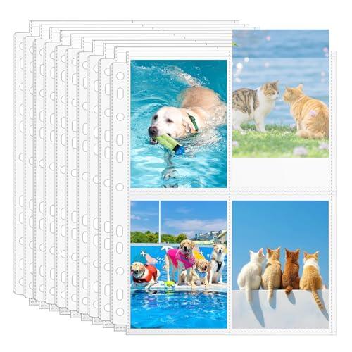 40 Piezas Transparentes A4 para Fotos con 320 Bolsillos, Fundas para Fotos A4, Protección de Tarjetas Postales álbum Fotos para Fotografías, Postales, Tarjetas Conmemorativas, Tarjetas Pequeñas