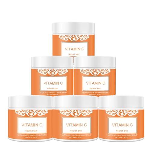 Crema hidratante facial con vitamina C, Niacinamide Radiance Glow Cream, Vitamina C Suero Iluminador para la Cara - Hidratante, Iluminador, Piel Abultada, Hidratante (6 unidades)
