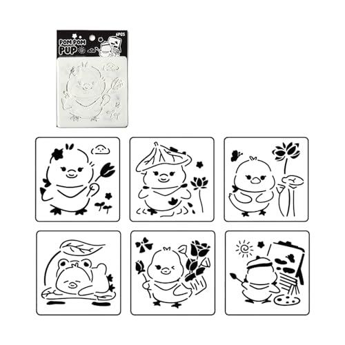 Paquete de 6 plantillas de dibujo artístico, perfectas para actividades escolares y mapas, plantillas de dibujo artístico