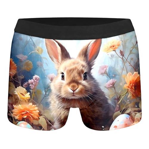 Ropa interior con estampado de conejito de Pascua y huevo para niños – Calzoncillos cómodos para niños, ideales para uso diario, material suave, transpirable y ligero, marine, 9-10 años